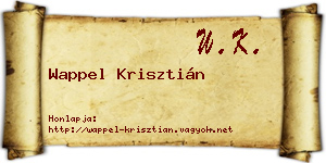 Wappel Krisztián névjegykártya