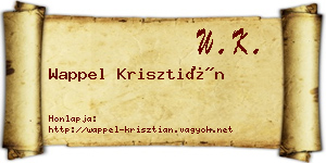 Wappel Krisztián névjegykártya